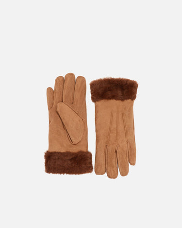Carlota gants en suédine avec poignet effet fourrure 