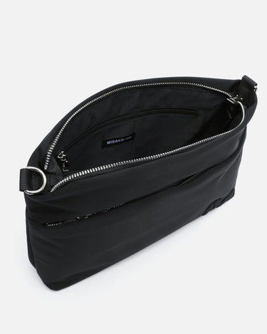 Nebula nylon crossbody bag with neoprene texture 
