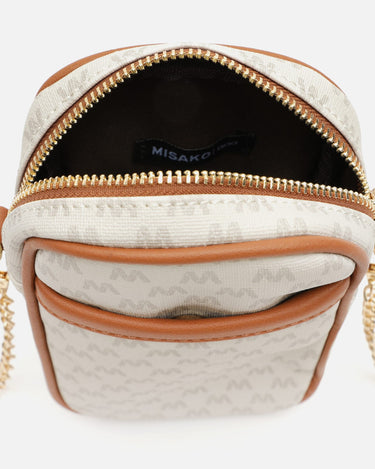 Monograms mini crossbody bag for phone with monogram print 