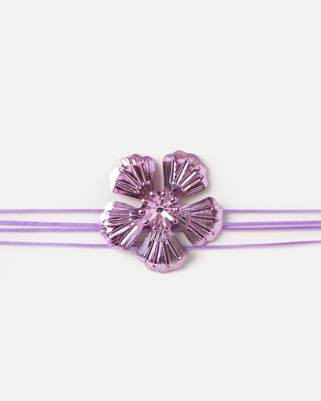 Collier Flora type choker avec fleur ED.