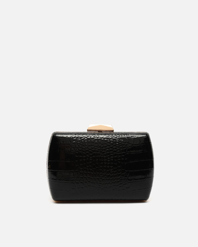 Ilse bolso de mano de fiesta con correa animal print metalizado ED.