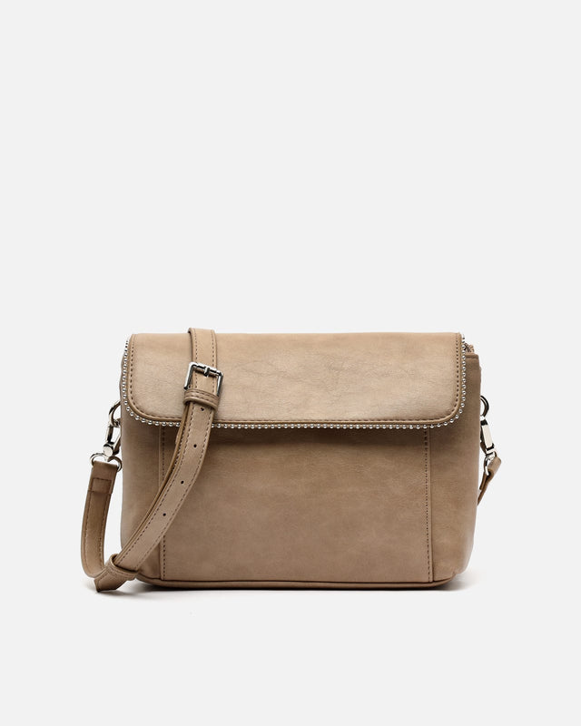 Sibilas bolso bandolera con solapa y detalles metálicos ED.