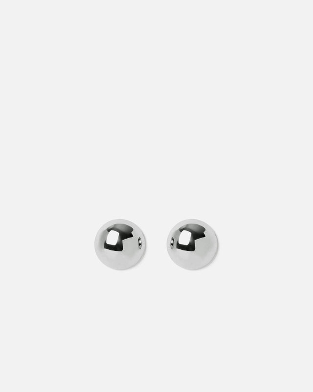 Boucles d'oreilles rondes grandes argentées ED.