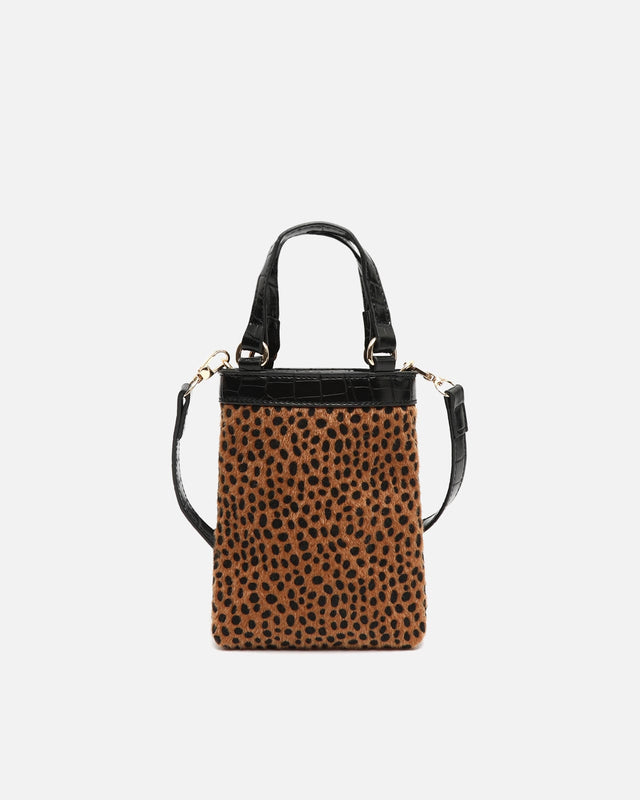 Samira bolso de mano pequeño animal print con asa bandolera extraíble ED.