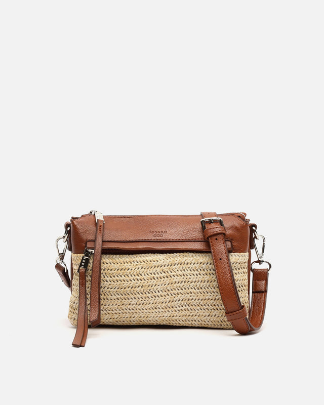 Ranes petit sac à bandoulière avec effet raphia 