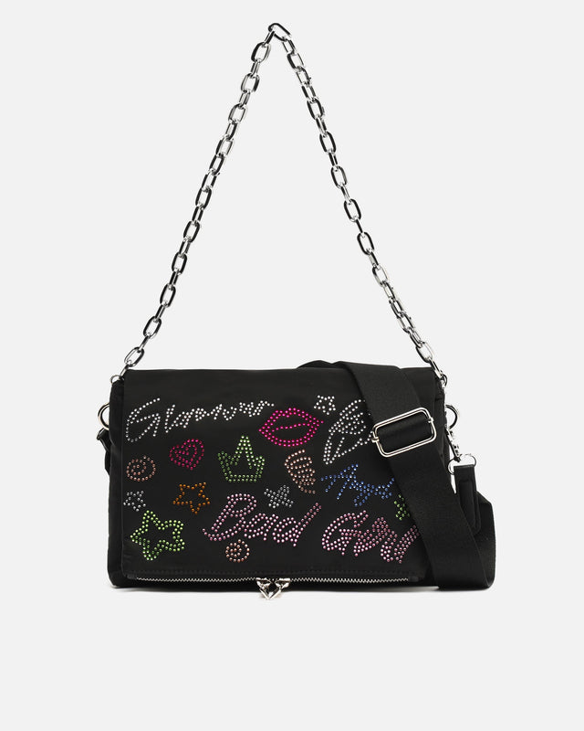 Tigri bolso de hombro con asa bandolera extraíble y detalles brillantes ED.