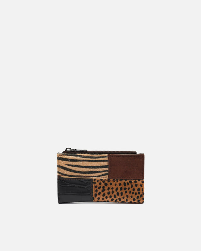 Ziveri monedero pequeño con estampado patchwork animal print