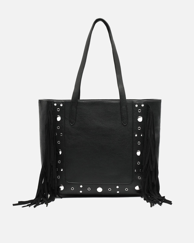 Catrinas bolso shopper grande con detalles metálicos y flecos
