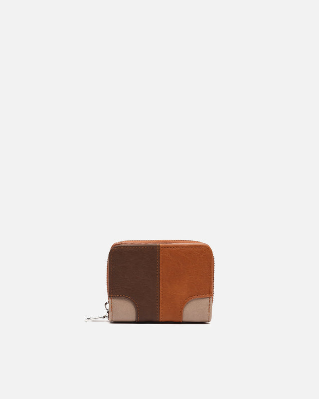 Quini porta-moedas pequeno com estampado patchwork 