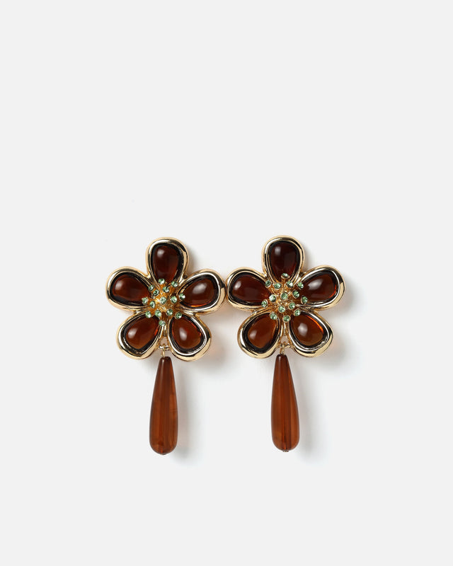 Petra long flower earrings