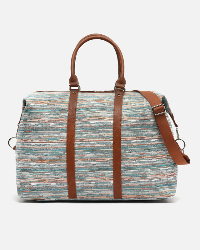 Lurdes sac week-end avec bandoulière amovible et imprimé jacquard 