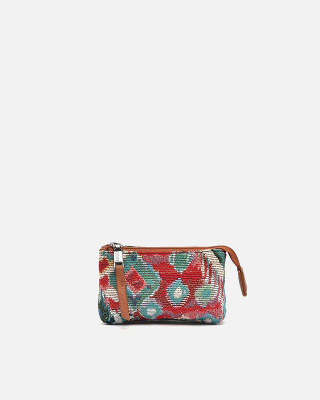Zaria porte-monnaie à fermeture éclair en jacquard imprimé