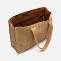 Cuadri bolso de hombro grande efecto rafia 