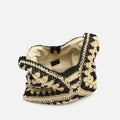 Ushu bolso hobo grande efecto rafia estampado 