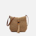 Tillian bolso bandolera efecto rafia con detalle colgante 