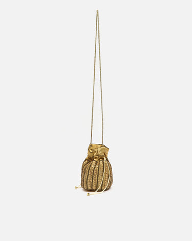 Saqui bolso pequeño estilo bucket con abalorios 