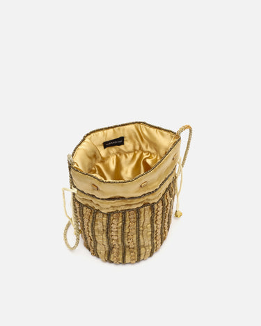 Saqui bolso pequeño estilo bucket con abalorios 