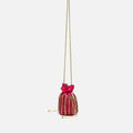 Saqui bolso pequeño estilo bucket con abalorios 