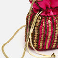Saqui bolso pequeño estilo bucket con abalorios 