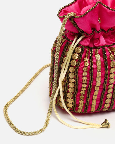 Saqui bolso pequeño estilo bucket con abalorios 