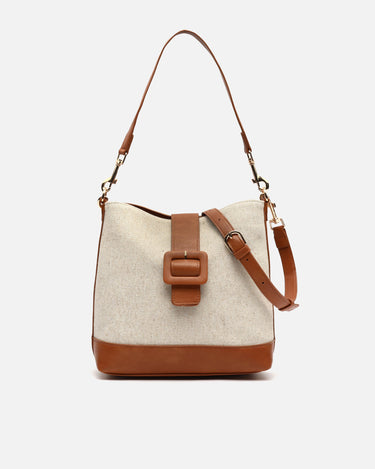 Sora bolso estilo hobo en polipiel y efecto rafia 