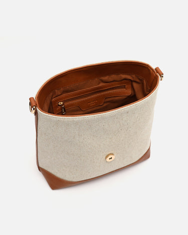 Sora bolso estilo hobo en polipiel y efecto rafia 