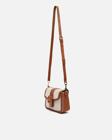 Petit sac bandoulière Sori en similicuir et effet raphia 