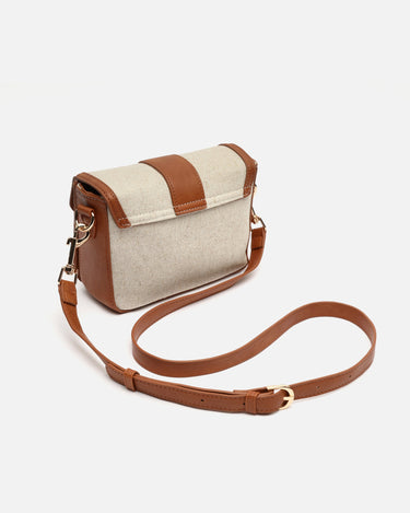 Petit sac bandoulière Sori en similicuir et effet raphia 