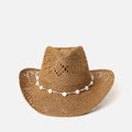 Niza gorro efecto rafia con detalle de cuerda y abalorios 