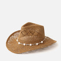 Niza gorro efecto rafia con detalle de cuerda y abalorios 