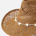 Niza gorro efecto rafia con detalle de cuerda y abalorios 