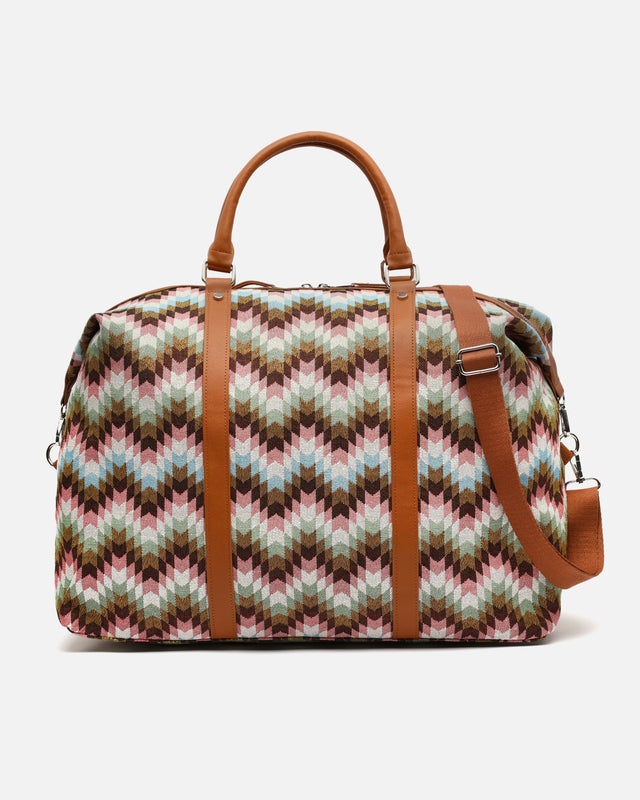 Dila Jacquard-Print Wochenendtasche mit abnehmbarem Schulterriemen