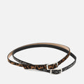 Miravela cintruóbn doble fino con detalles metálicos y animal print 