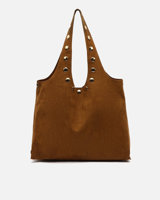 Nemi bolso hobo grande efecto ante con detalles metálicos grandes