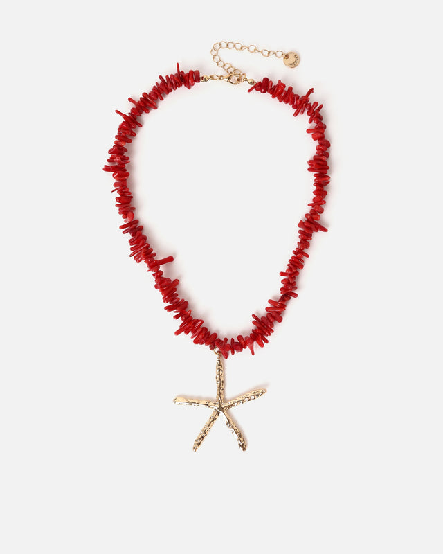 Etoile collar efecto coral con colgante estrella