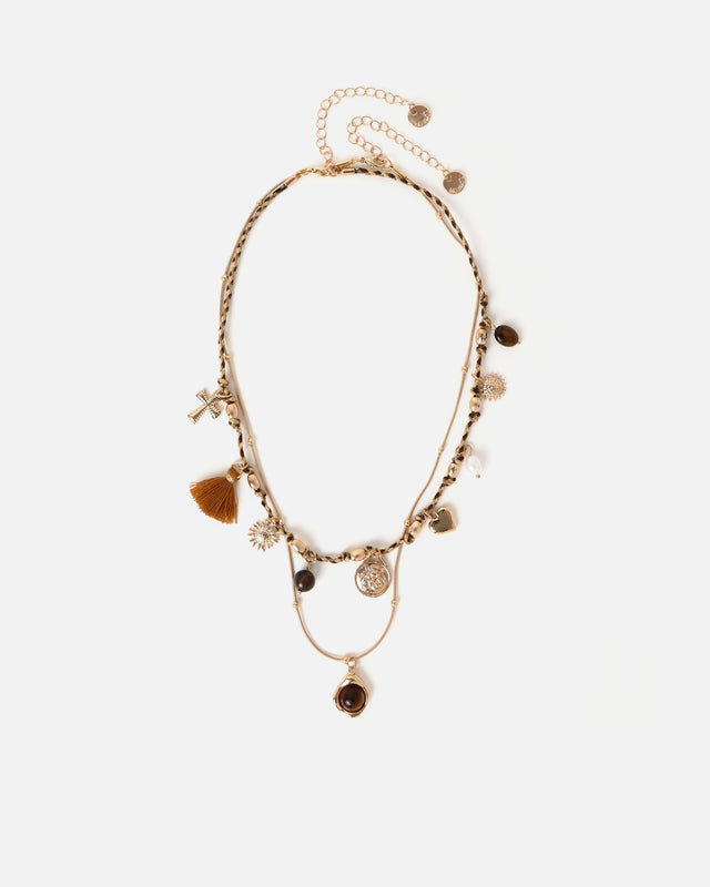 Maximo collar multiple con detalles colgantes