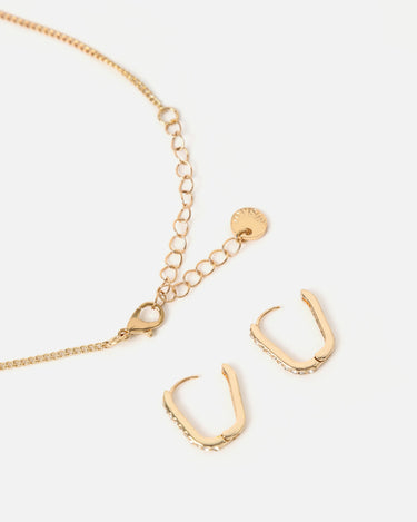 Ring set de collar con pendientes de strass 
