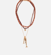 Boqueron collar multiple con colgante pez 