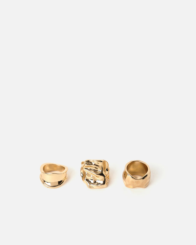 Chelen set de anillos ondulados