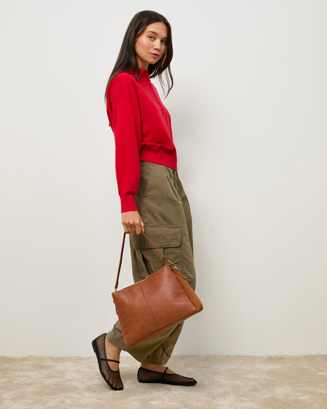 Cato medium suede-effect shoulder and crossbody bag