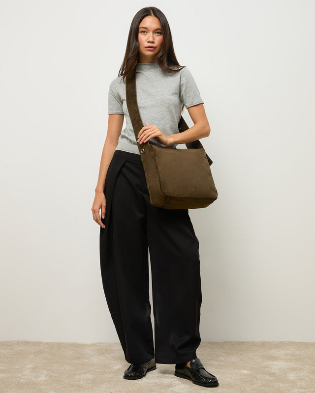 Emas medium suede-effect crossbody bag