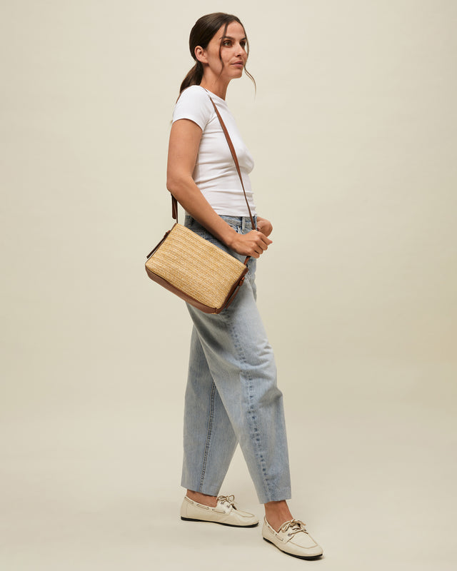 Noti petit sac bandoulière effet raphia